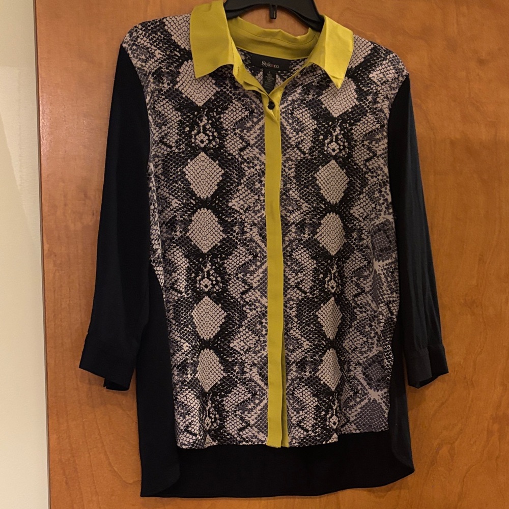 Style Black and Yellow Snake Print Blazer